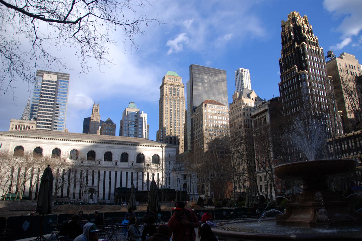 01-2 New York City Public Library Main Branch From Bryant Park With American Radiator Building On Right